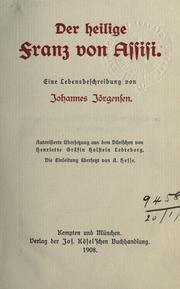 Cover of: Der heilige Franz von Assisi by Johannes Jörgensen