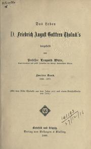 Cover of: Das Leben Friedrich August Gottreu Tholucks. by Leopold Witte