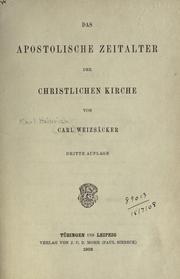Cover of: Das apostolische Zeitalter der christlichen Kirche.