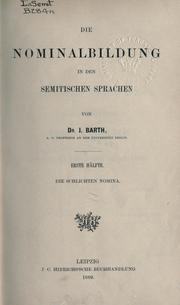 Cover of: Nominalbildung in den semitischen Sprachen.