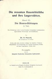 Cover of: rezenten Kaustobiolithe und ihre Lagerstätten.: Hrsg. von der königlich preussischen Geologischen Landesanstalt.