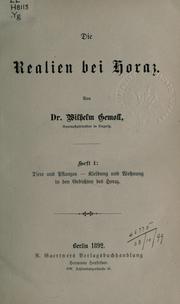 Cover of: Die Realien bei Horaz. by Wilhelm Gemoll