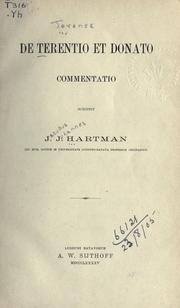 Cover of: De Terentio et Donato commentatio. by Jacobus Johannes Hartman