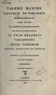 Cover of: Factorum dictorumque memorabilium libri novem by Valerius Maximus