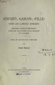 Cover of: "Enfant", "Garçon", "Fille" dans les langues romanes by Ivan Pauli
