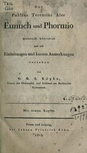 Cover of: Eunuch und Phormio
