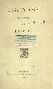 Cover of: Emlékezete by Ferencz Deák