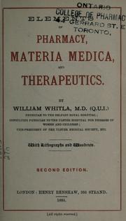 Elements of pharmacy, materia medica, and therapeutics by Whitla, William Sir
