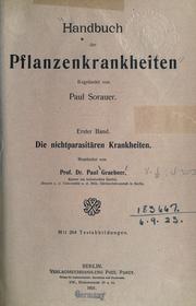Cover of: Handbuch der Pflanzenkrankheiten by Paul Sorauer