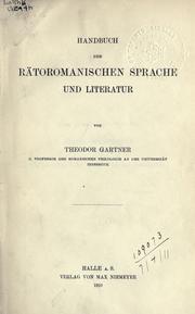 Handbuch der rätoromanischen Sprache und Literatur by Theodor Gartner