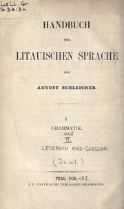 Handbuch der litauischen Sprache by August Schleicher