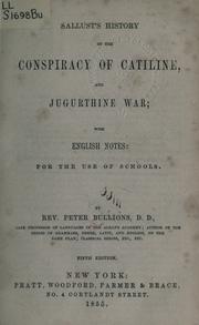 Cover of: History of the conspiracy of Catiline: and Jugurthine war