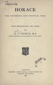 Cover of: The historical and political odes by Horace