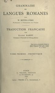 Cover of: Grammaire des langues romanes