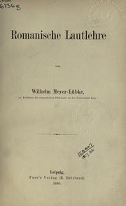 Cover of: Grammatik der romanischen Sprachen.