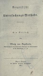 Cover of: Geognostische Untersuchungsmethode: ein Versuch