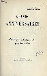 Cover of: Grands anniversaires: souvenirs historiques et pensées utiles.
