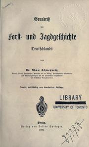 Cover of: Grundriss der Forst- und Jagdgeschichte Deutschlands.