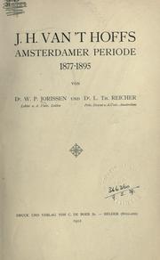 Cover of: J.H. Van't Hoff Amsterdamer Periode, 1877-1895 by Willem Paulinus Jorissen