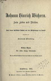 Cover of: Johann Hinrich Wichern by Friedrich Oldenberg
