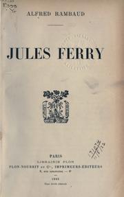 Cover of: Jules Ferry.