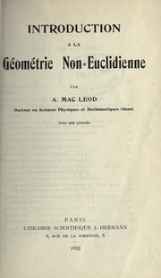 Introduction à la géométrie non-euclidienne by Andries Hugo Donald MacLeod