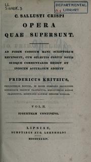 Cover of: Opera quae supersunt by Sallust