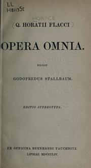 Cover of: Opera omnia by Horace, Horace