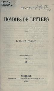 Nos hommes de lettres by L. M. Darveau