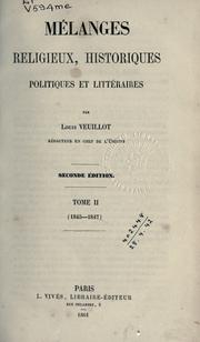 Cover of: Mélanges religieux, historiques, politiques et littéraires. by Veuillot, Louis