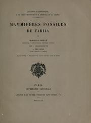 Cover of: Mammifères fossiles de Tarija