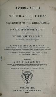 Cover of: Materia medica and therapeutics ... by James Prinsep