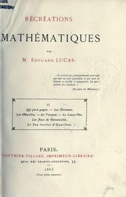 Cover of: Récréations mathématiques.