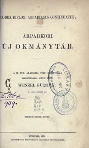 Árpádkori új okmánytár by Gusztáv Wenzel