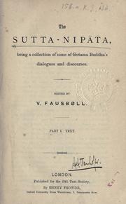 Cover of: The Sutta-nipta by Edited by V. Fausbøll.