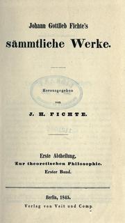 Cover of: Sämtliche Werke. by Johann Gottlieb Fichte