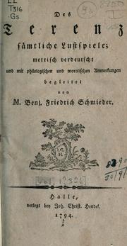 Cover of: Sämtliche Lustspiele by Publius Terentius Afer