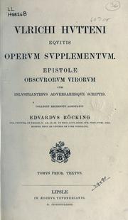 Cover of: Opera quae reperiri potuerunt omnia by Ulrich von Hutten