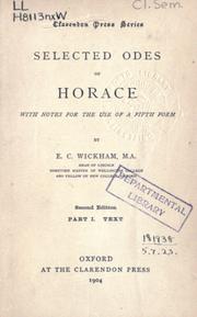 Cover of: Selected odes of Horace by Horace