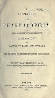 Cover of: A supplement to the pharmacopia by Theophilus Redwood