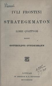 Cover of: Strategematon libri quattuor