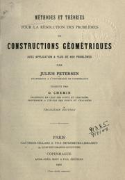 Cover of: Méthodes et théories pour la résolution des problèmes de constructions géométriques, avec application à plus de 400 problèmes.: Traduit par O. Chemin.