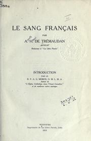 Cover of: Le sang français by Auguste-Henri de Trémaudan