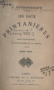 Cover of: Les eaux printanières by Ivan Sergeevich Turgenev