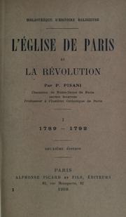Cover of: église de Paris et la Révolution.