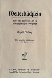 Cover of: Wetterbüchlein by August Sieberg