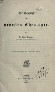 Cover of: Zur Geschichte der neuesten Theologie. by Karl Schwarz