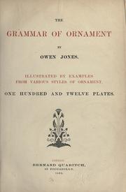 Cover of: The grammar of ornament