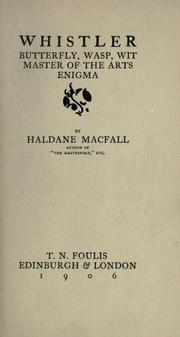 Cover of: Whistler by Haldane Macfall