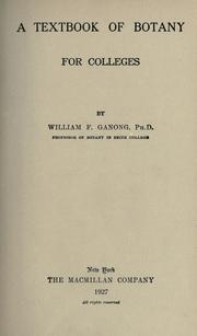 Cover of: A textbook of botany for colleges by William Francis Ganong
